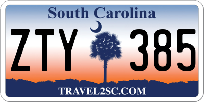SC license plate ZTY385