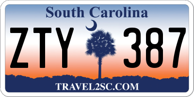 SC license plate ZTY387