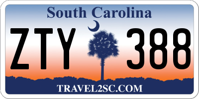 SC license plate ZTY388