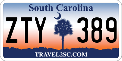 SC license plate ZTY389