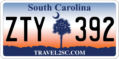 SC license plate ZTY392