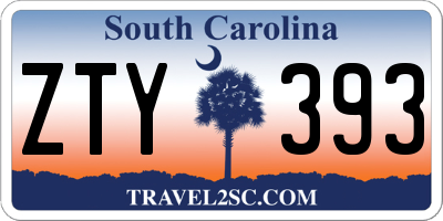 SC license plate ZTY393