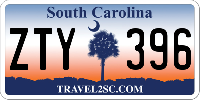 SC license plate ZTY396