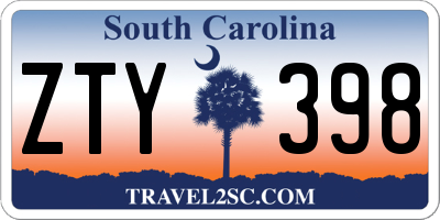 SC license plate ZTY398