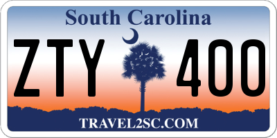 SC license plate ZTY400
