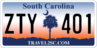 SC license plate ZTY401