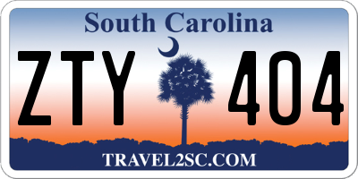 SC license plate ZTY404