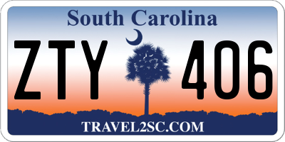 SC license plate ZTY406