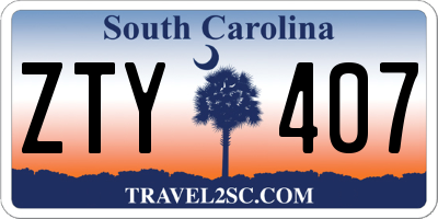 SC license plate ZTY407