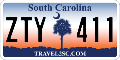 SC license plate ZTY411