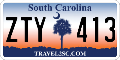 SC license plate ZTY413