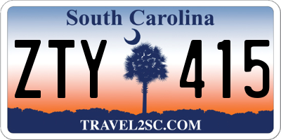SC license plate ZTY415