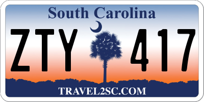 SC license plate ZTY417
