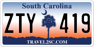SC license plate ZTY419