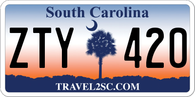 SC license plate ZTY420