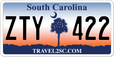 SC license plate ZTY422