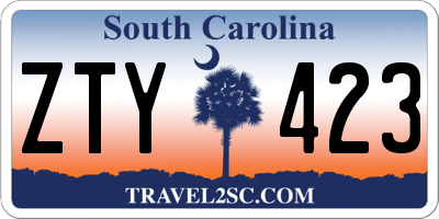 SC license plate ZTY423