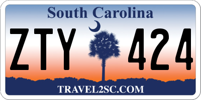 SC license plate ZTY424