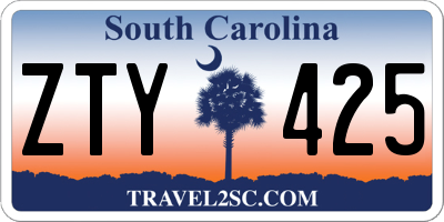 SC license plate ZTY425
