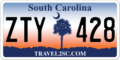 SC license plate ZTY428