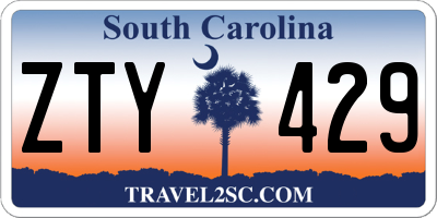 SC license plate ZTY429