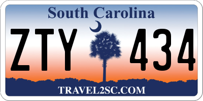 SC license plate ZTY434