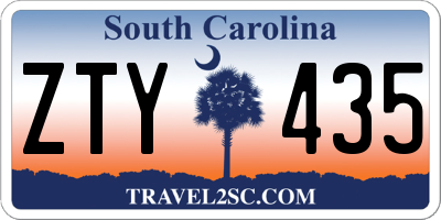 SC license plate ZTY435