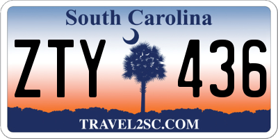 SC license plate ZTY436