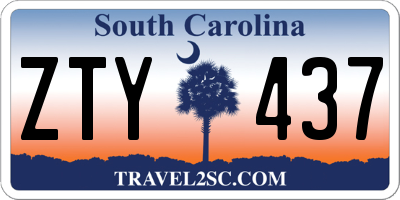 SC license plate ZTY437