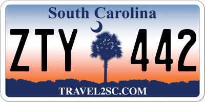 SC license plate ZTY442