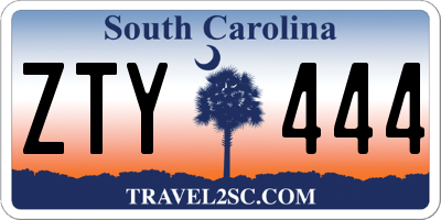 SC license plate ZTY444