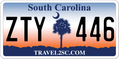 SC license plate ZTY446