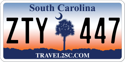 SC license plate ZTY447