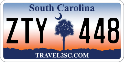 SC license plate ZTY448