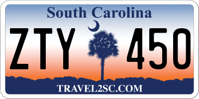 SC license plate ZTY450