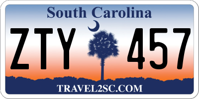SC license plate ZTY457