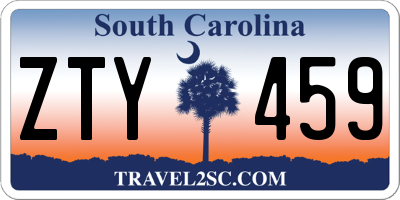 SC license plate ZTY459