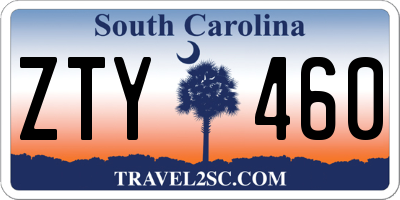 SC license plate ZTY460
