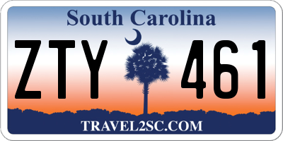 SC license plate ZTY461