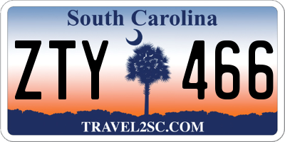 SC license plate ZTY466