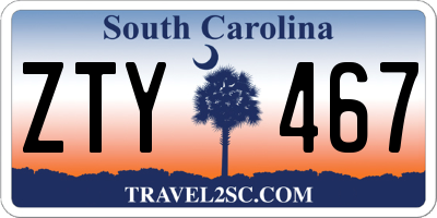 SC license plate ZTY467