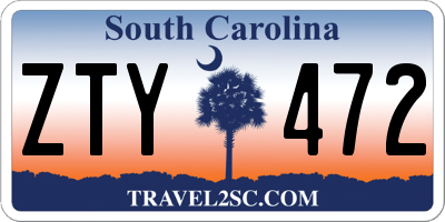 SC license plate ZTY472