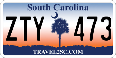 SC license plate ZTY473