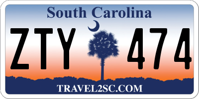 SC license plate ZTY474