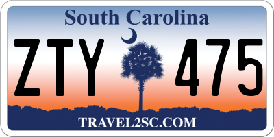 SC license plate ZTY475