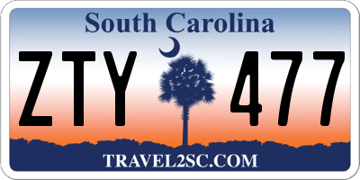 SC license plate ZTY477
