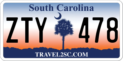 SC license plate ZTY478