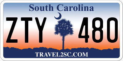 SC license plate ZTY480