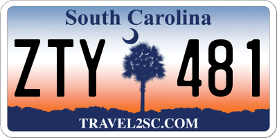 SC license plate ZTY481