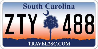 SC license plate ZTY488